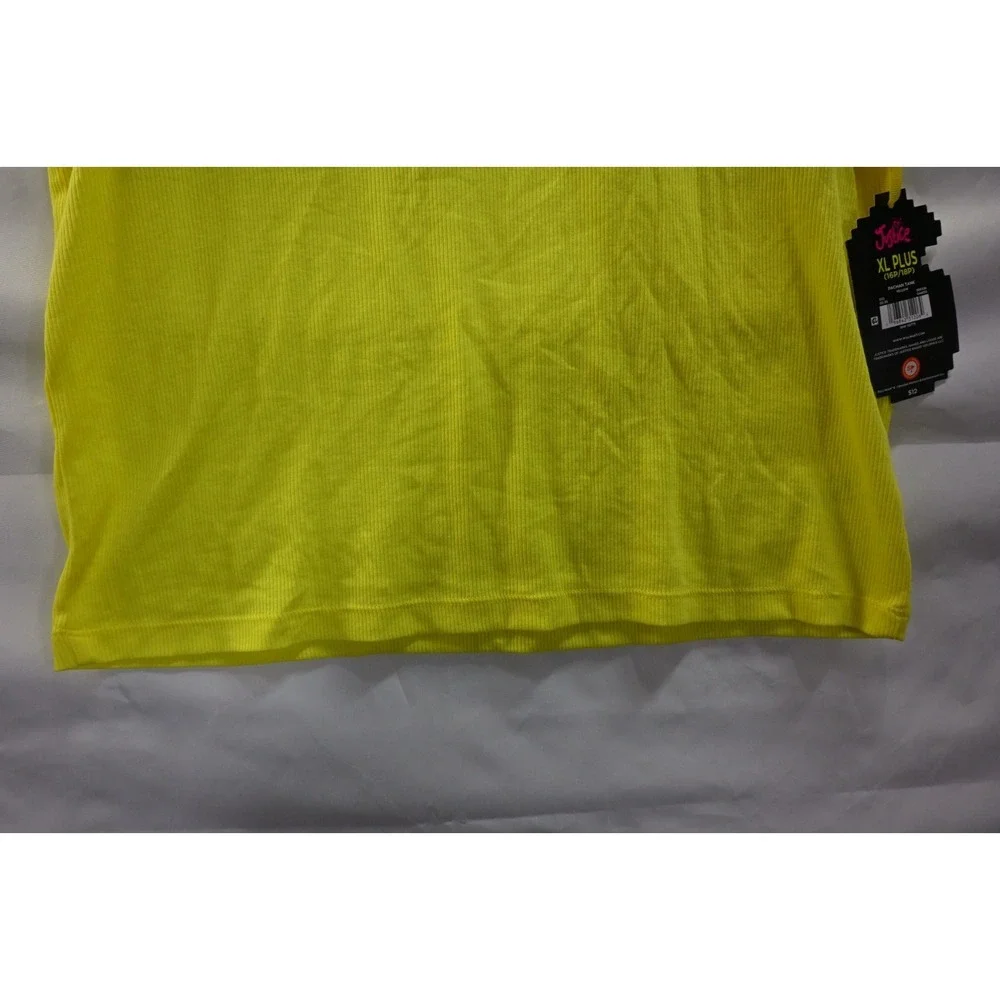 Justice Pac Man Tank Top Yellow Ribbed Graphic Sleeveless XL Plus Girls NWT